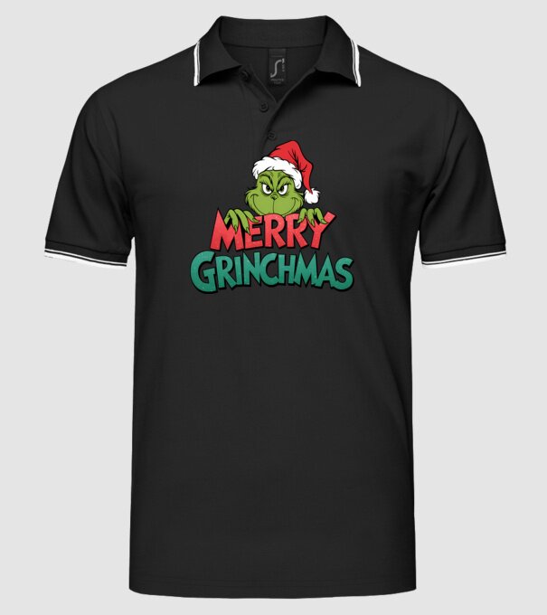 Merry Grinchmas model negru pe tricou