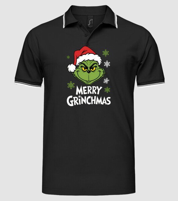 Merry Grinchmas Negru model negru pe tricou