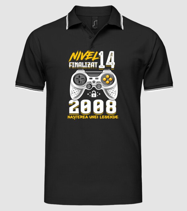 Nivel 14 finalizat. 2008 nașterea unei legende model negru pe tricou