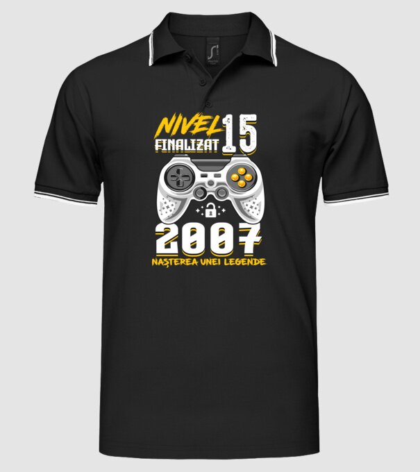 Nivel 15 finalizat. 2007 nașterea unei legende model negru pe tricou