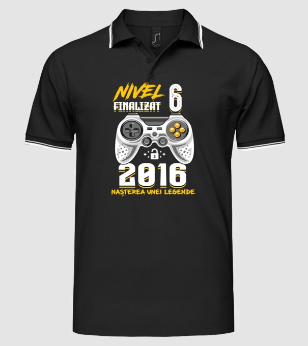 Nivel 6 finalizat. 2016 nașterea unei legende model negru pe tricou