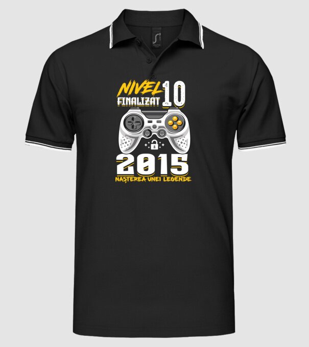 Nivel Finalizat 10 2015 model negru pe tricou