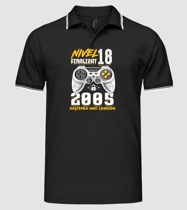 Nivel Finalizat 18 2005 model negru pe tricou