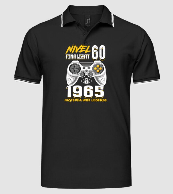 Nivel Finalizat 60 1965 model negru pe tricou