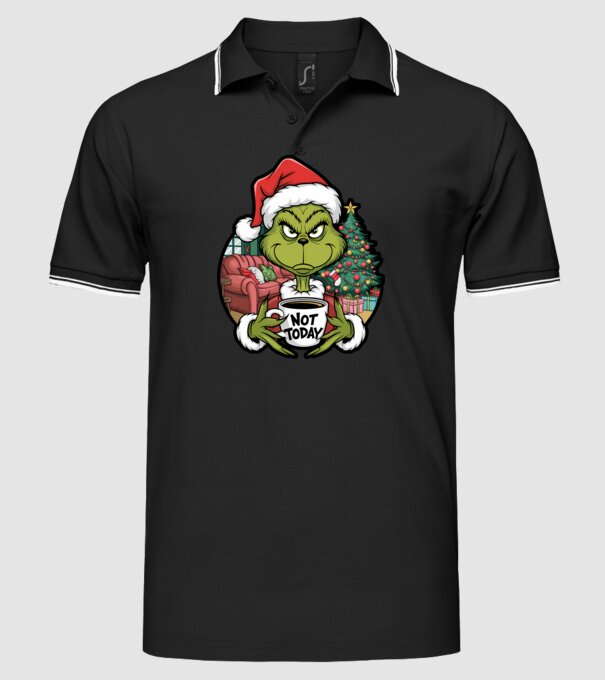 Not Today Grinch model negru pe tricou