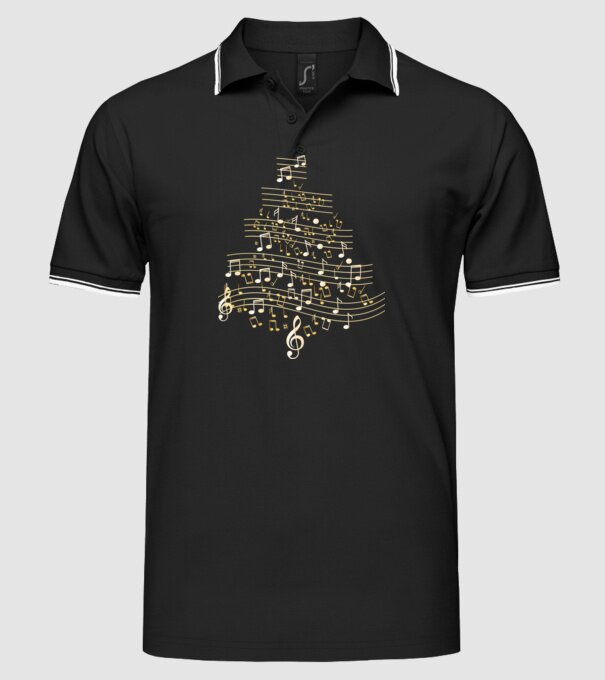 note de Crăciun model negru pe tricou