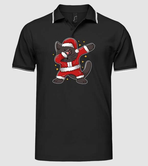 Pisică Dab model negru pe tricou