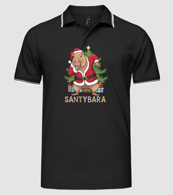 Santybara model negru pe tricou