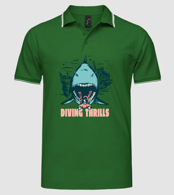 Scufundarea este periculoasă model verde pe tricou