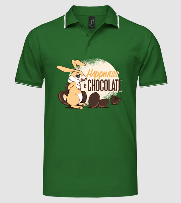 Fericirea este ciocolata model verde pe tricou