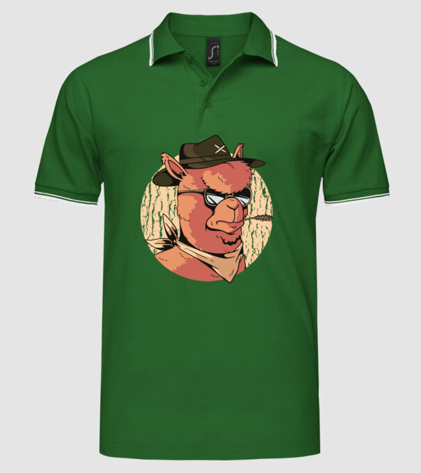 Alpaka model verde pe tricou