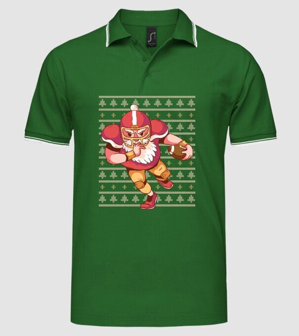 Fotbal american Moș Crăciun Touchdown Touchdown tricou Pulover urât cu model model verde pe tricou