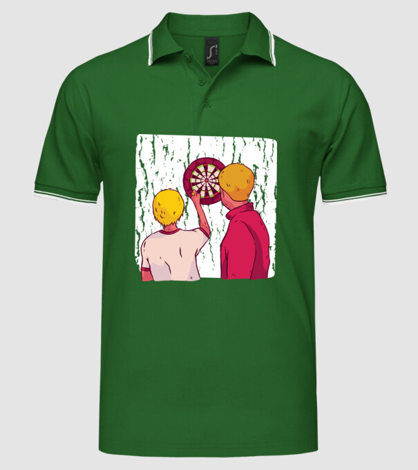 Darts Tată Fiu model verde pe tricou
