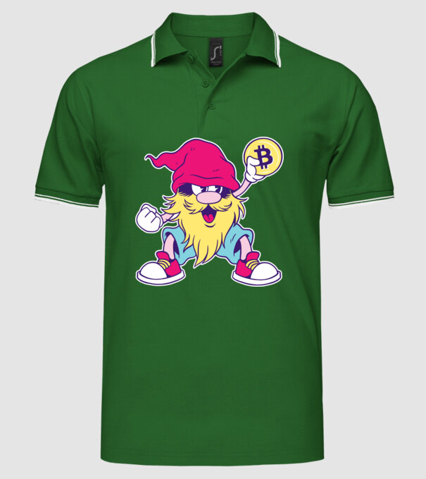 Pitic Bitcoin model verde pe tricou