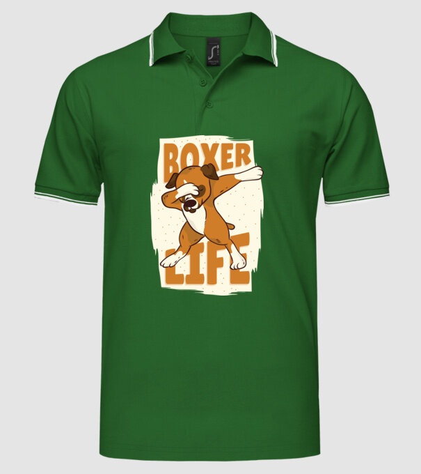 Boxer Life DAB model verde pe tricou
