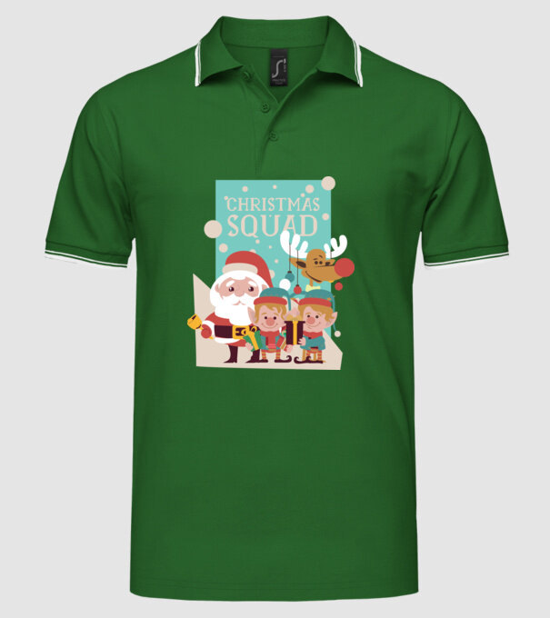 Christmas Squad Echipa de Crăciun model verde pe tricou