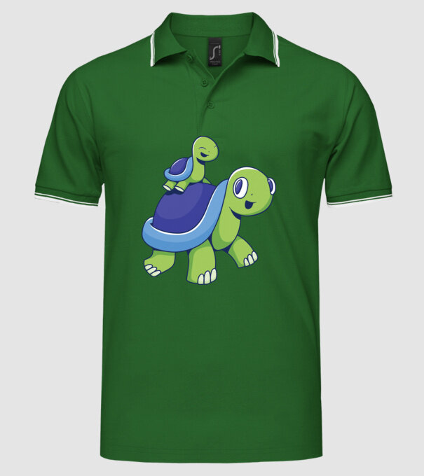 Familie țestoase drăguțe model verde pe tricou