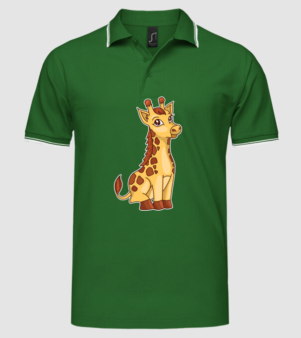 Girafă drăguță model verde pe tricou