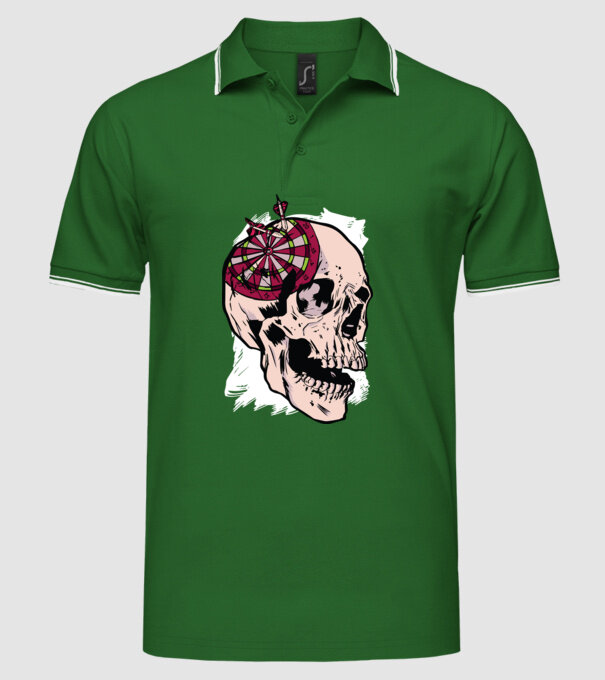 Craniu Darts model verde pe tricou