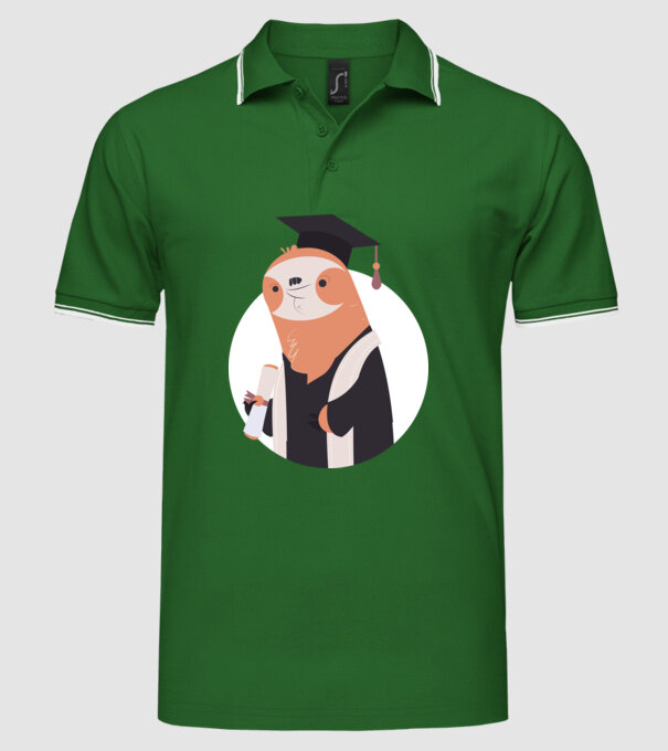 Leneș cu diplomă pentru absolvire model verde pe tricou