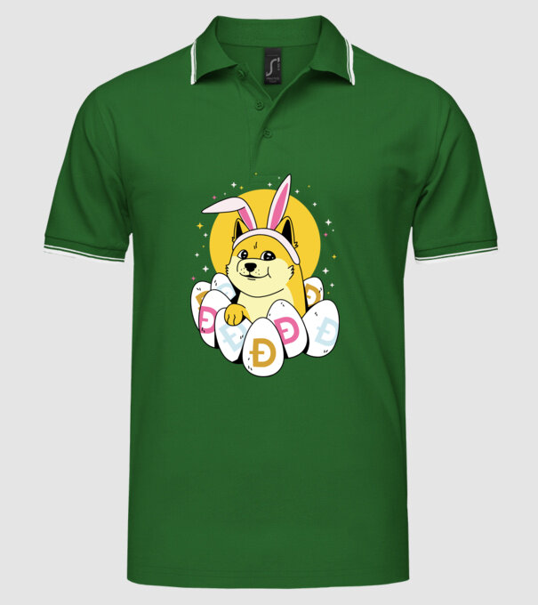 Dogecoin Paște model verde pe tricou