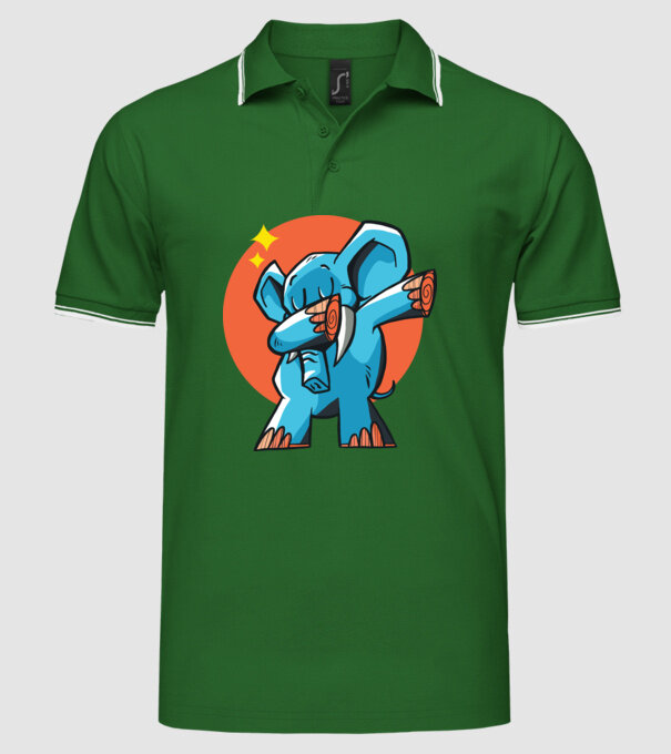Elefant DAB model verde pe tricou