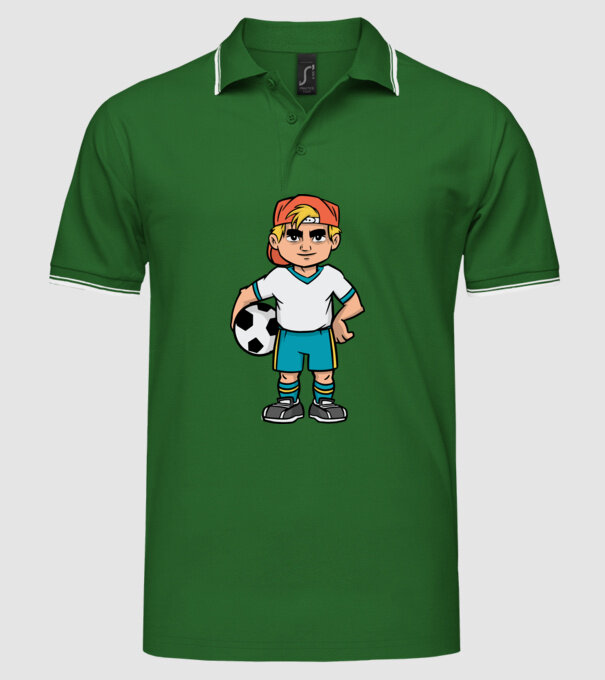 Băiat Fotbalist model verde pe tricou