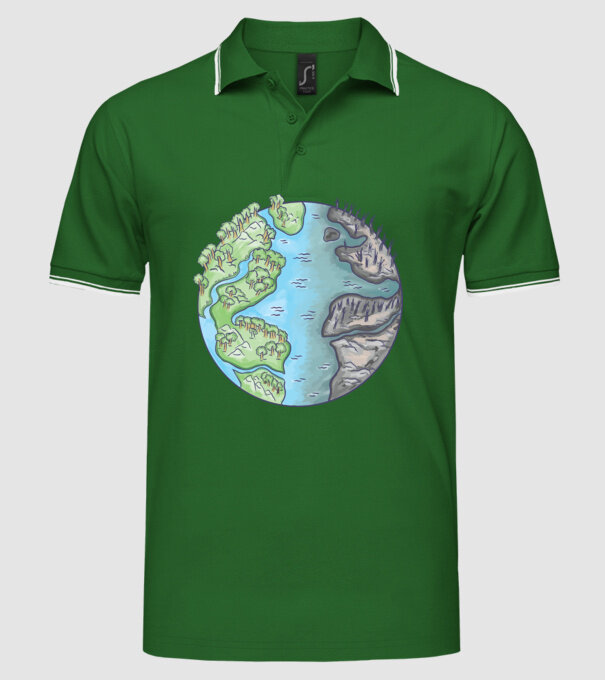 Distrugerea Pământului model verde pe tricou