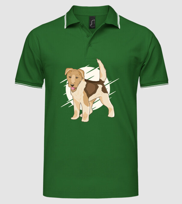 Fox Terrier model verde pe tricou
