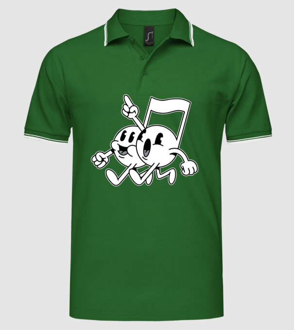 Note muzicale model verde pe tricou