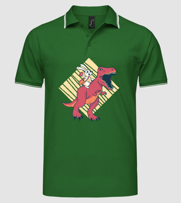 Dinozaur de Paște model verde pe tricou