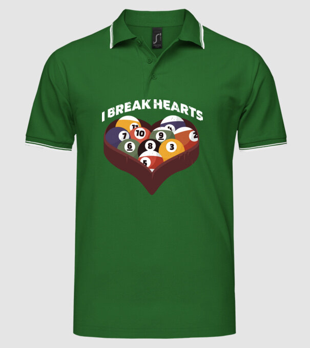 I break hearts - Biliard model verde pe tricou