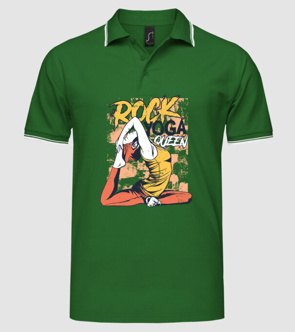 Regina Yoga model verde pe tricou