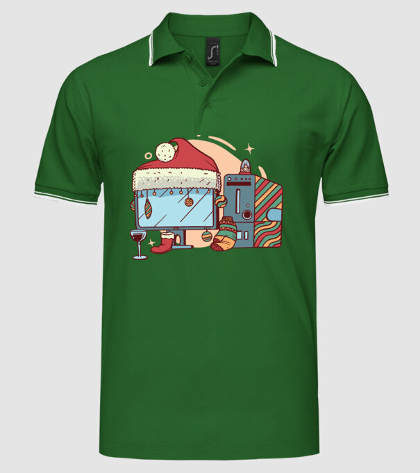 Computer de Crăciun model verde pe tricou