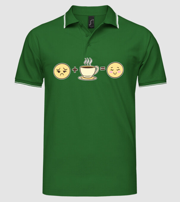 Cafea Fericire model verde pe tricou