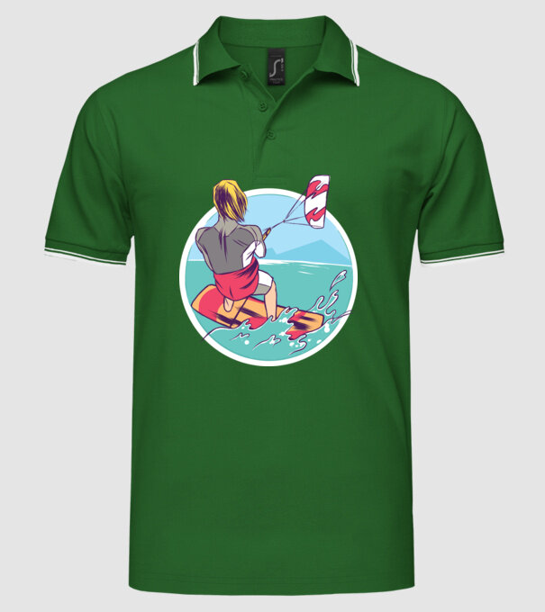 Kite Surf model verde pe tricou