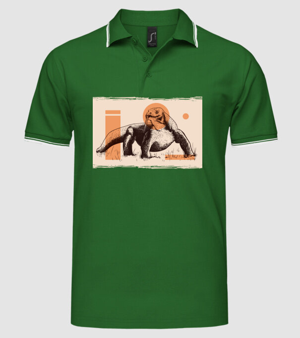 Șopârlă dragon de Komodo model verde pe tricou