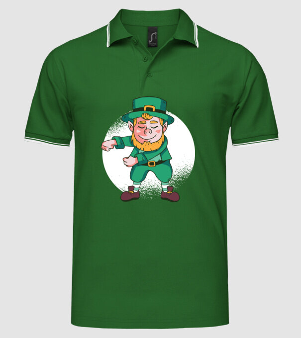 Leprechaun Floss - St. Patrick DAB dans model verde pe tricou