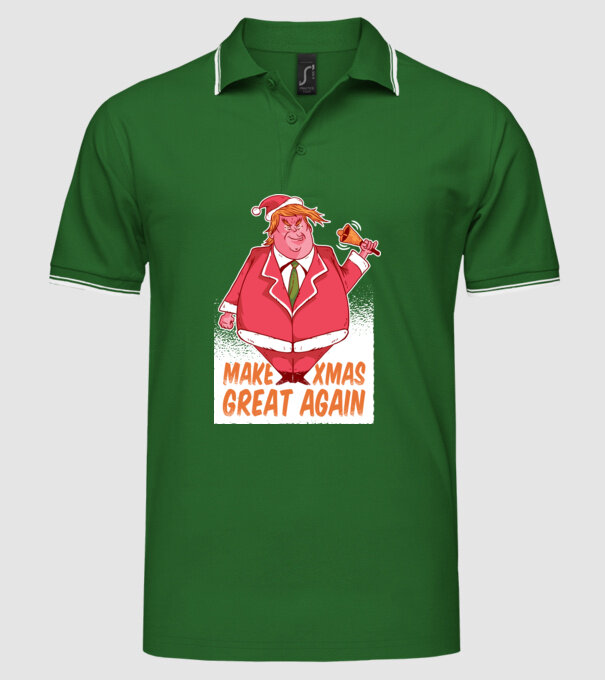 Make Xmas Great again Trump tricou amuzant Crăciun model verde pe tricou