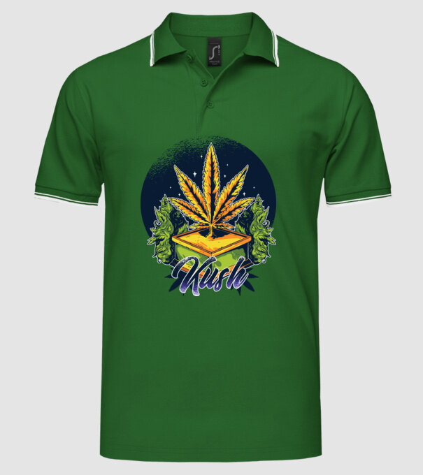 Marijuana Kush model verde pe tricou