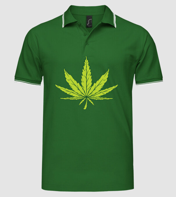Frunză de marijuana model verde pe tricou