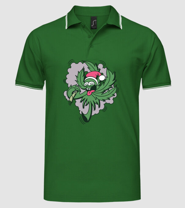 Marijuana Santa model verde pe tricou