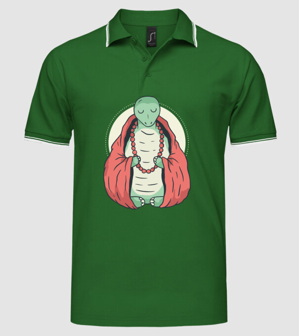 Broasca țestoasă care meditează model verde pe tricou