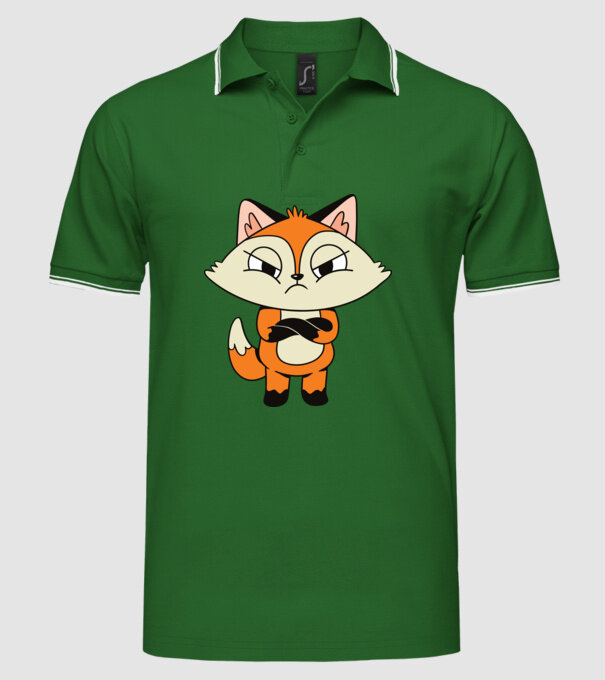 Vulpe furioasă model verde pe tricou