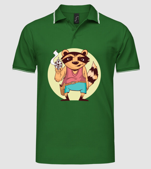 Raton cu armă model verde pe tricou