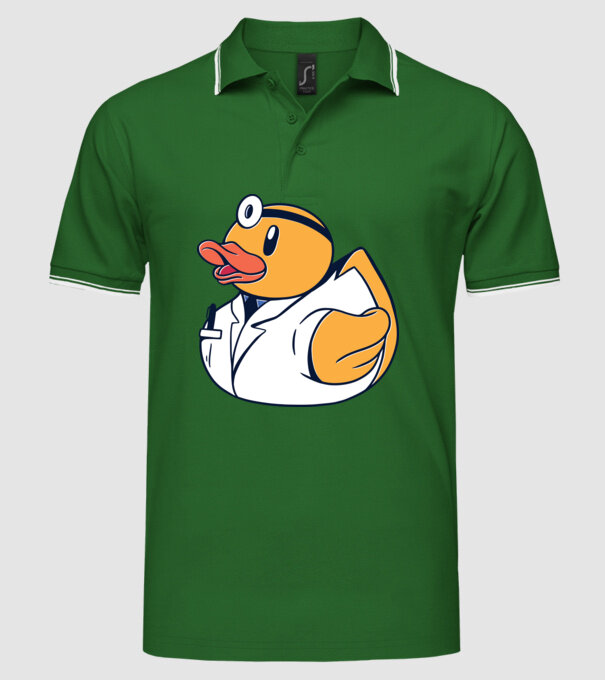 Medic Rățușcă de cauciuc model verde pe tricou