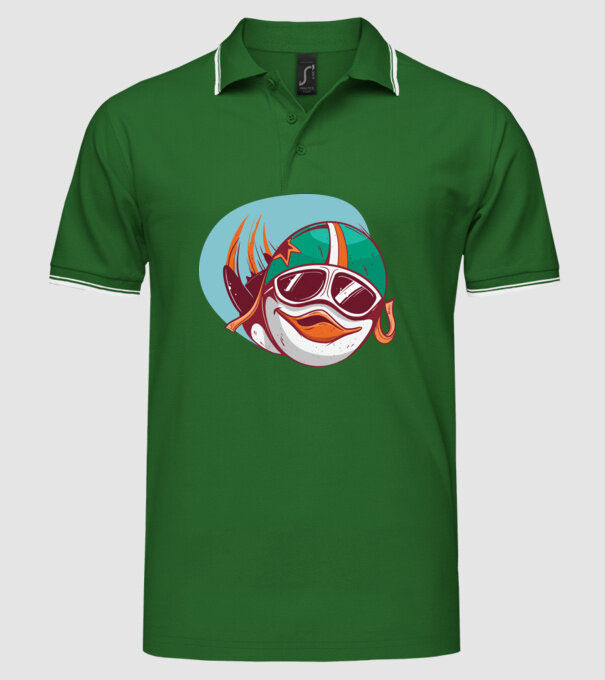 Pinguin Zburător model verde pe tricou