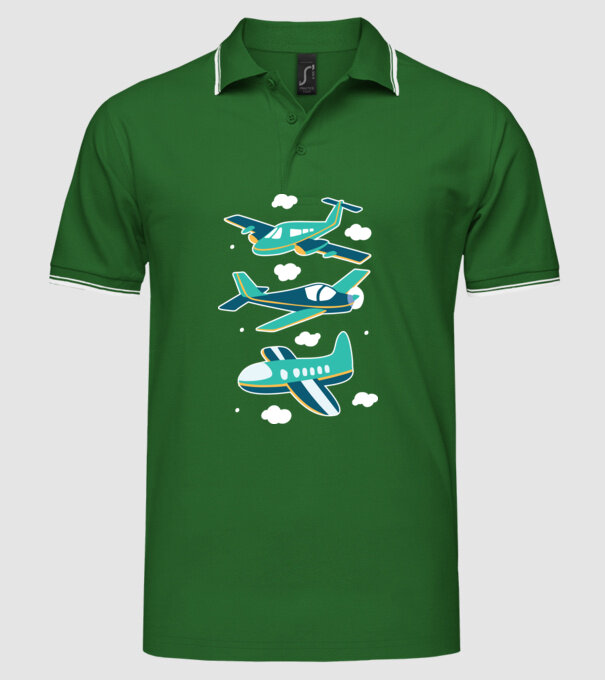 Avioane model verde pe tricou