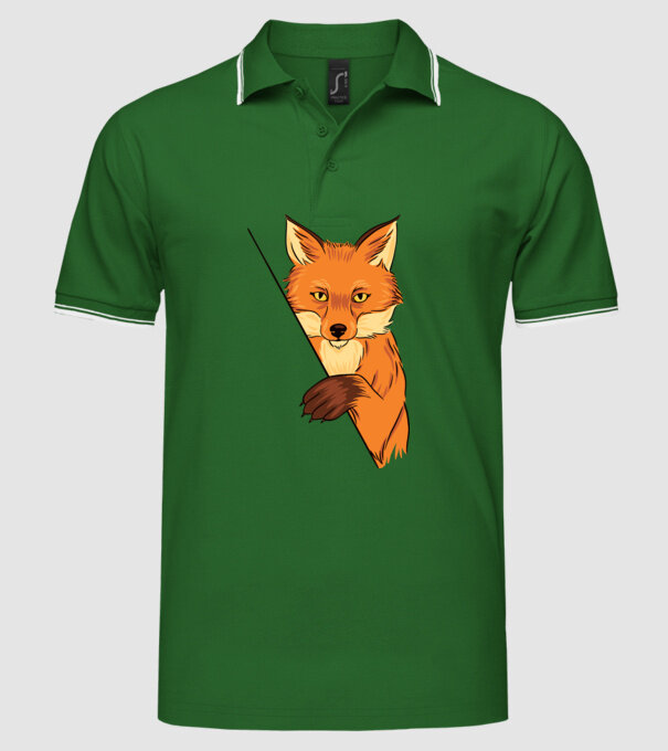 Vulpe model verde pe tricou