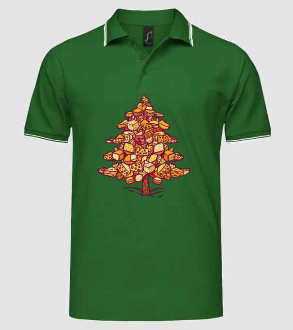 Pom de Crăciun cu Brânză model verde pe tricou